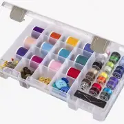 SewClear Bobbin & Supply Organizer: Transparent Plastic Storage Case for Sewing