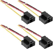 eMagTech 4Pcs Headlight Wiring Connector Replacement Compatible with H4 HB472 472 Bulbs 3 Pin Headlight Repair Lamp Harness Connector Plug Cable Socket