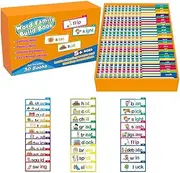 30 Read and Rhyme Flip Activity Books, Word Family Flash Cards Interactive Bbooks, ABC Lletter Vocabulary Sounds Flash Cards, Word Families Vocabulary Flashcards for Educational Reading Games(1set)