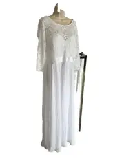 NEW EVER PRETTY Plus Size Wedding Gown dress Lace Chiffon Half Sleeve 26