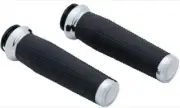 Kuryakyn 5960 Chrome Thresher Textured Motorcycle Handlebar Grips 18-19 Indian