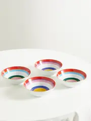 [La DoubleJ] La DoubleJ - Set Of Four Gold-plated Porcelain Gelato Bowls - Red - One size One size Red