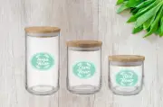 132 Vintage Green Pantry Vinyl Labels Leaves Design Small or Large Food Storage