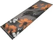 PDZRMY Washable Runner Rug Raven Butterfly Flower 2’ x 6’ Non-Slip Kitchen Runner Rug for Hallways Entryway Bedroom Living Room Carpet Runner- Soft Thin Mat for Family Pet