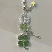 Clover Key Plastic Alloy Bag Charm GJ-016-1 - Green - One Size