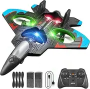4DRC V32 Foam Remote Control Airplanes RC Planes for Kids Adults 4-7 8-16, RC Airplane Fighter Jet with Light, 360° Flip Fighter Jet Toy, Gravity Sensing, Stunt Roll, Airplane Toy Gifts for Kids Boys