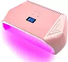 128W Cordless UV Light Nail Lamp, Professional Acrylic Nail Dryer Wireless UV...