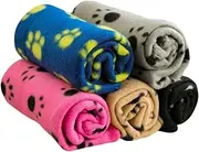 WOONEKY Your Pet: 5pcs Pet Blankets Double Sided Plush Winter Pet Blanket M Size Mixed Patterns