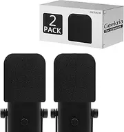 Geekria for Creators Foam Windscreen Compatible with FIFINE AmpliGame AM8 Microphone Antipop Foam Cover, Mic Wind Cover, Sponge Foam Filter (Black / 2 Pack)