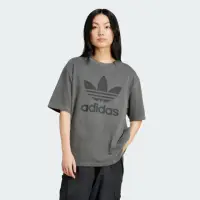 在飛比找momo購物網優惠-【adidas 愛迪達】上衣 女款 短袖上衣 運動 三葉草 