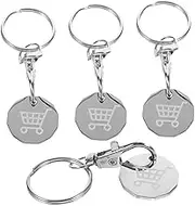 Generic 4Pcs Shopping Trolley Tokens Keyring Removers for Supermarket Carts Convenient Keychain Accessories for Grocery Shopping and Unlocking Trolleys