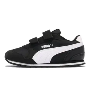 Puma 休閒鞋 ST Runner v2 NL V 童鞋 魔鬼氈 外出 麂皮 穿搭推薦 小童 黑 白 36529501