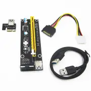 New USB 3.0 PCI-E Express 1x to16x Extender Riser Card Adapter SATA Power Cable