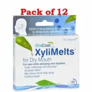Oracoat Xylimelts Dry Mouth Relief Freshen Breath Disc Mild Mint 40 ct 12 Pack