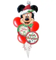 Merry Christmas Candy Cane, Christmas Mickey Mouse Balloon Bouquet 6 Balloons