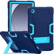 For Samsung Galaxy Tab A9 Case, 8.7 inch SM-X110 X115 Hybrid Fancy Shockproof Heavy Duty Kickstand Case Cover (Navy Blue)