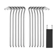 12 Pcs Tent Stakes, Premium Aluminum Tent Pegs with Hook, 7IN Hexagon Rod Cam...