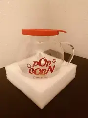 Microwave Popcorn Popper/ Popcorn Maker 1.5 qt Temperature Safe Glass Red