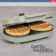 Davis & Waddell Electric Double Waffle Maker Non-Stick Breakfast Machine Cooker