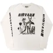 Nirvana 'Incesticide' White Long Sleeve T shirt - NEW
