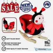 Baby Rocker Soft Plush Ladybug Ride On Toy Toddler Rocking Seat Kids Gift Red AU