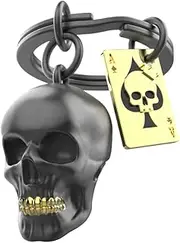 O meta[l]morphose Metalorphose MTM137-01 Keyring Skull Black/Gold One Size, Black, Gold, Einheitsgröße