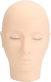 Lash Mannequin Head, Eyelash Extension Mannequin Head, 3 Layer Lashes Makeup Beauty Practice Training Doll Head, Silicone, for Makeup and Eyelash Extensions (pink)