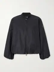 [Moncler] Moncler - Gruissan Appliquéd Cotton-blend Bomber Jacket - Black - 1 1 Black