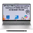 HP 15.6" FHD Touch 10-Core i7-1255U 32GB 1TB PCIe SSD Webcam Stylus Win 11 Pro