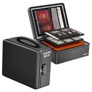 Fireproof Document Box with Lock, Fireproof Water Black Hard Box-medium