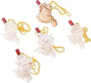 CORHAD 5Pcs Conch Shaped Whistles for Fun Whistle with Lanyard Decorative Conch Shells for Parties Events Boys Smooth Edges Design