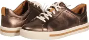 Clarks Un Maui Lace Womens Casual Sneaker Pebble Metallic Leather US Size 7 WIDE