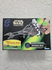 Star Wars POTF Power Racing Speeder Bike With Scout Trooper 1997 Sealed