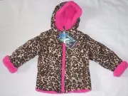 GIRLS SIZE 24M 24 MONTHS ZEROXPOSUR CHEETAH PRINT MID-WEIGHT RAIN JACKET NWT