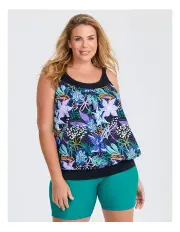 [Taking Shape] Poolside Blouson Tankini in Print