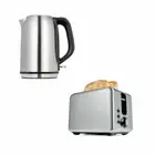 Cordless 1.7L Kettle & 2 Slice Toaster Stainless Steel LED Electric Kitchen Set