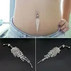 Crystal Dangle Belly Bar Navel Piercing Ring Body Button Bars Surgical Steel