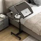 Motif 2-in-1 Adjustable Portable Sofa Bed Side Table Laptop Desk w/ Wheels Black