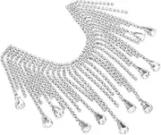 jojofuny Rhinestone Tassel Chain Trim for DIY Clothing Decor Durable Fringe Trim with Material Rhinestone Fringe for Bags and Handmade Crafts
