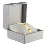Premium Weave Texture Pillow-Style Watch Box & Bangle Box for Men & Women - S...