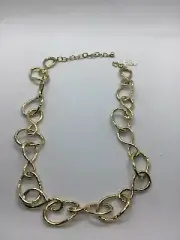Kenneth Jay Lane twisted open link women necklace Chain golden color New