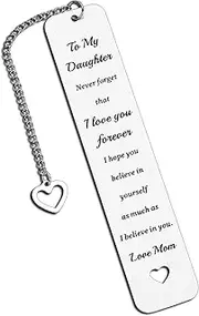 [Enbloceclat] to My Daughter Gift from Mom Dad, Daughter Birthday Gift for Teen Girls, Valentines Day Gift for Daughter Stepdaughter, Inspirational Bookmarks for Kids Daughter in Law 16th 18th Birthday Gift