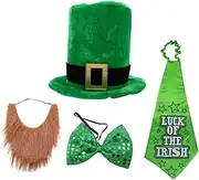 [NOLITOY] Patrick's Day Chic Hat Festival Headwear Props Irish's Day Dressing up Kit Hat Bow Ties Set