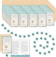 Smiling Wisdom - 30 Bulk Gifts - Starfish Story You Make a Profound Difference - Staff Employee Team Appreciation Mini 3.5X2 in Card & Turquoise Starfish - 90pcs - Kraft Envelopes