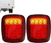 Trailer Tail Light - LED Stop Turn Tail License Brake Running Light Lamp 12/24v - Waterproof LED Tail Light Stop Brake Turn Signal Indicator Lamp 2x for Trailer