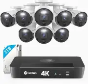 4K Ultra HD Security System-8-Channel NVR,2TB HDD,8 Bullet Cameras,IP66 Weatherp
