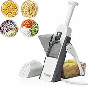 QYKIC Safe Mandoline Slicer,Vegetable Potato Slice Food Cutter for Kitchen,Thickness Adjustable Upright Veggie Chopper for Fast Meal prep