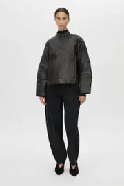 Vertex Leather Jacket in Black - CAMILLA AND MARC® C&M