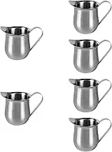 JISADER 6X Milk Pitcher Creamer Pitcher Milk Jug Espresso Cups Creamer Dispenser Creamer with Handle for Teahouse Coffee Maple Syrup, 60ML