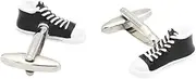 [JYHLSHBA] Cufflinks For Men 1 Pair Of Men'S Cufflinks Black High-Top Shoes Canvas Cufflinks